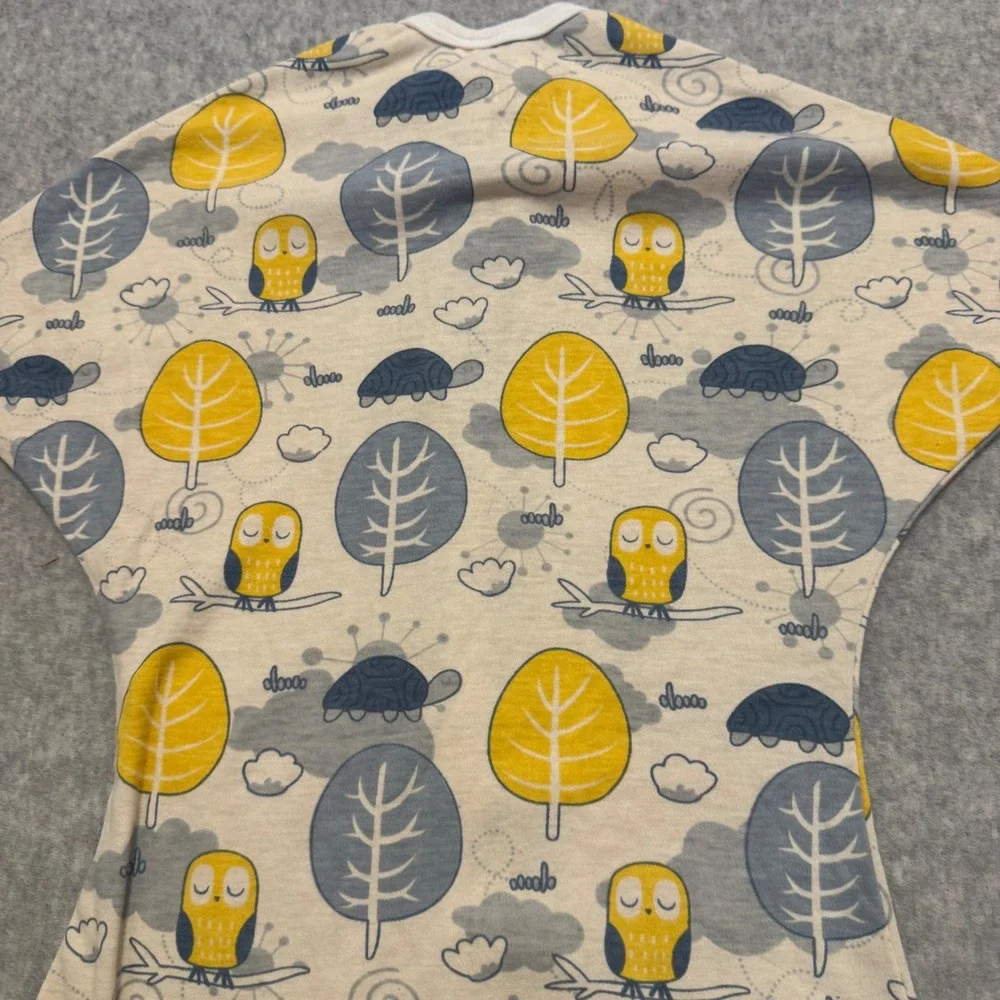 Sleeping Baby Zipadee-Zip Swaddle Transition Owl Turtle Yellow Small 3-6M